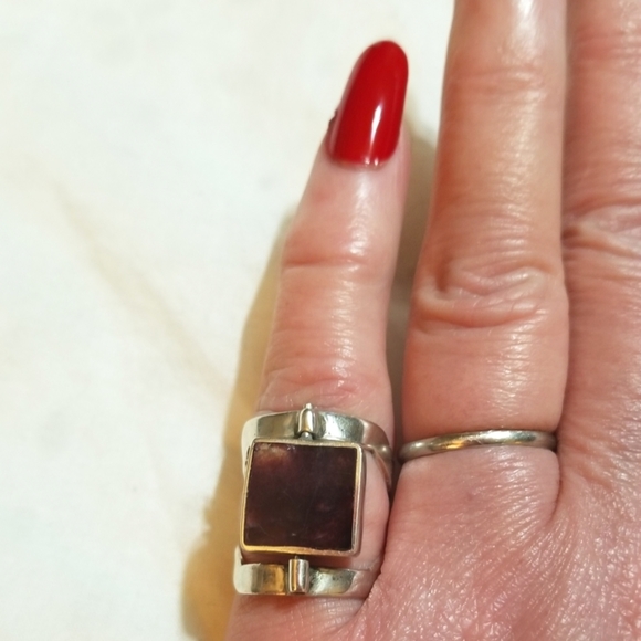 VTG FLIP RING Hand Crafted Sterling Lapis & Sodalite - Picture 2 of 8